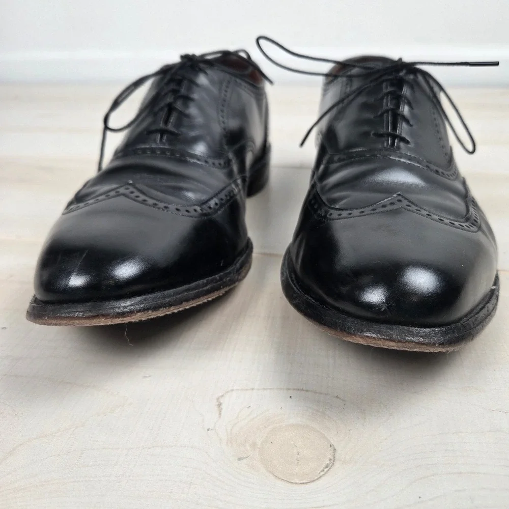 Allen Edmonds Marlow Cap Toe Oxford Wingtip Dress Shoes‎ Mens 12 B Black Leather